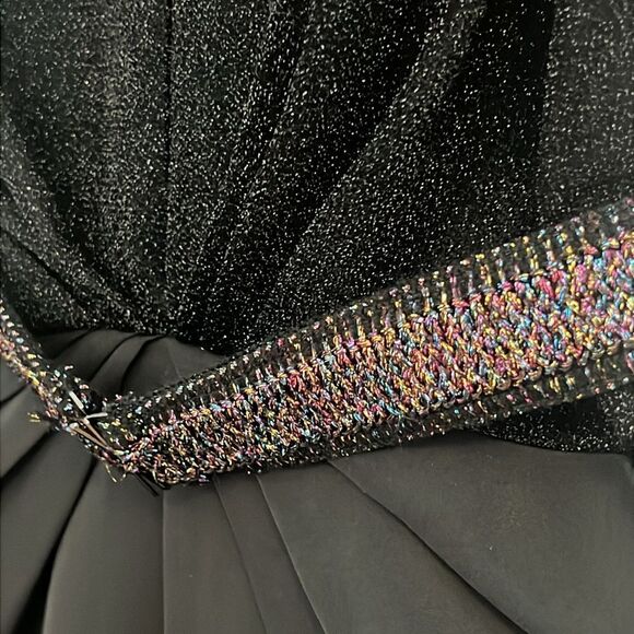 H&M Black Glittered Cocktail Dress with Shimmer Belt - Picture 6 of 6